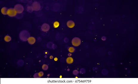 Bokeh Background And Texture With Purple And Yellow Light Color