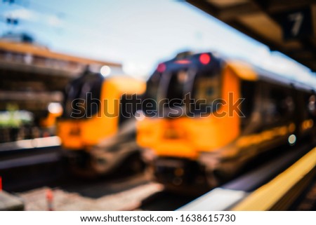 Bokeh background of train station 