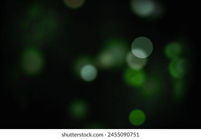 bokeh green orbs light overlay. Focus Bokeh Background. natural green bokeh orbs. graphic design background. Defocused light dots. Green Circular Bokeh on Dark Banner - Powered by Shutterstock