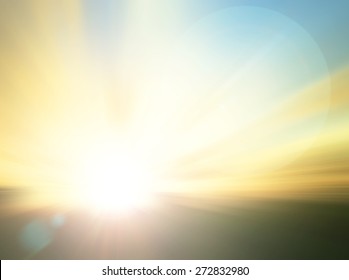 Bokeh Light With Abstract Blurry Meadow Autumn Sunrise Landscape Background