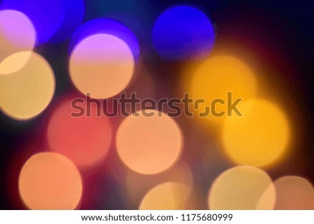Bokeh light blur party Christmas full color blue,orange,yellow