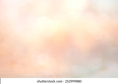 Bokeh Light And Blur Pastel Pink Color Of Flower With Water Sunset Beach Background