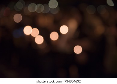 Bokeh Of Light Candle,Crowds Gather To Do Candlelight Activities.