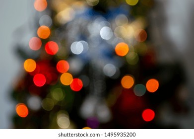 bokeh lightling and blur chritmas tree