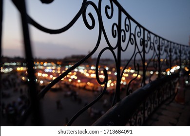 Bokeh Lights Of Marrakech Market At Night