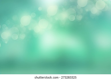 Bokeh Lights On Fresh Mint Green Background