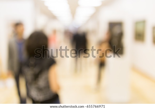 Bokeh Museum Paintings Background Stock Photo Edit Now 655766971