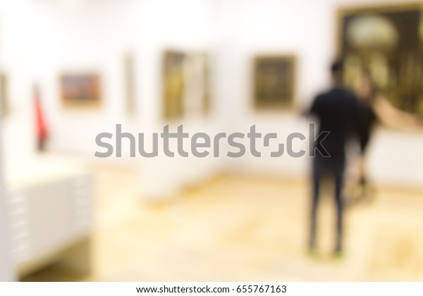 Bokeh Museum Paintings Background Stock Photo Edit Now 655767163