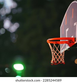 Bokeh photo of generates a board that presents a squadron of basketball