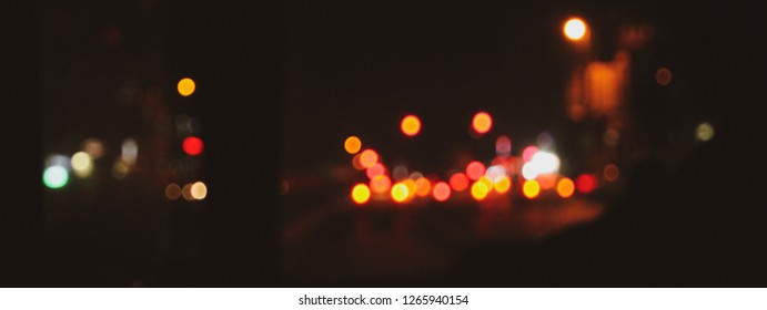 Bokeh of Street and cars light, cinematic Background