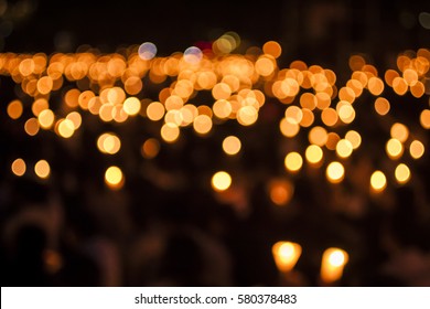 Bokeh From Thousands Of Candles At A Candlelight Vigil For The Victims Of The Tianmen Square Massacre