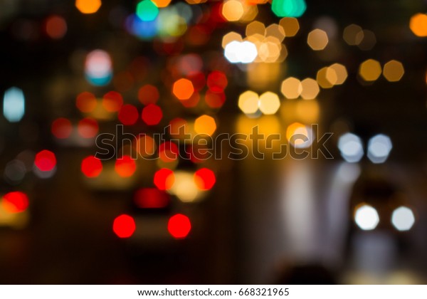 Bokeo from the\
beautiful city car\
lights.