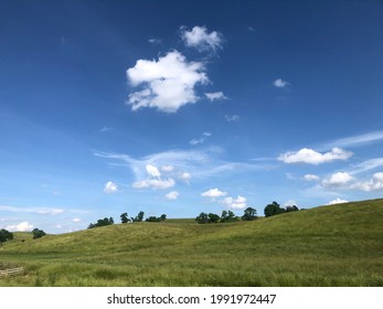 Bold Blue Sky, Green Country Hillside