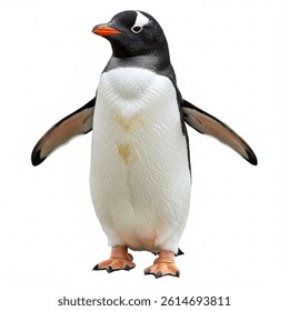 Bold Gentoo Penguin Posing Gracefully on Rugged Shoreline
