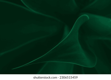 Bold green nature background. Raw beauty suculent leaves plant detail. Unique, refinement, delicate texture wallpaper. Abstract, softness, vibrant, organic pattern. Simplicity foliage. Deep teal, soft Foto Stock