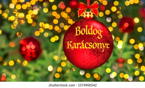 Boldog Means Merry Christmas Hungarian Blurred Stock Photo 1574900542 ...