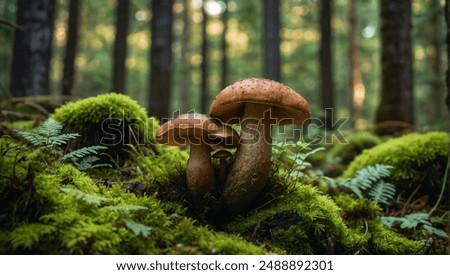 Similar – Image, Stock Photo Mushroom in the forest