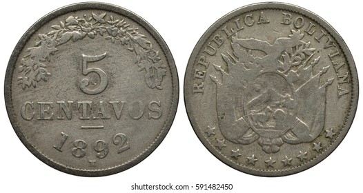 Bolivia Bolivian Coin 5 Centavos 1892 Stock Photo 591482450 | Shutterstock