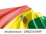 Bolivia flag waving on white background with clipping path. Cliping path is easily cutout the flag.