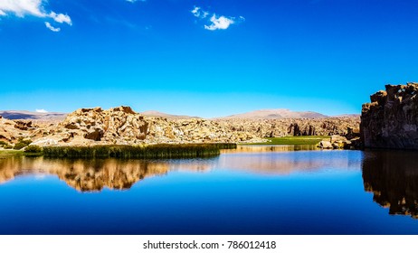 Bolivia Mountain Black Lagoon Scene