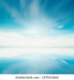 Bolivia Sky And Water Mirror Reflections. Long Exposure