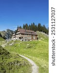 The Bollenwees mountain inn above lake Faehlensee, Appenzell Alps, canton of Appenzell Inner-Rhodes, Switzerland, Europe