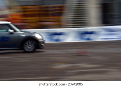 BOLOGNA, ITALY, 15 DECEMBER 2008: The Italian Drive Association Offers Free Course Of Safe Driving In Extreme Conditions At The Bologna Motor Show 2008 In Bologna, Italy, December 15, 2008.