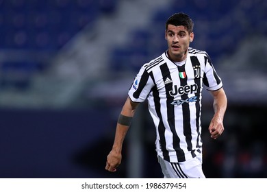 Bologna, Italy. 23th May 2021 . Alvaro Morata Of Juventus Fc  During The Serie A Match Between Bologna Fc And Juventus Fc .