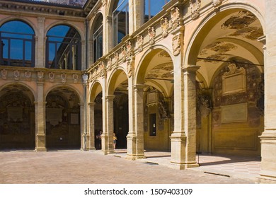 BOLOGNA, ITALY - August 28, 2019: Patio In University Of Bologna