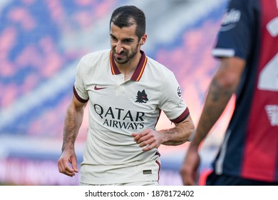 Bologna, Italy, December 13 2020 Henrikh Mkhitaryan (as Roma) Celebrates After Scoring A Goal During  Bologna FC Vs AS Roma Italian Football Serie A Match