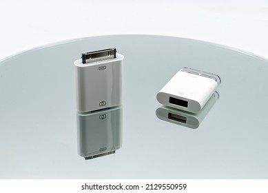 Bologna - Italy - February 26, 2022: Vintage Dock Connector USB For Apple Devices. Iphone, Ipad, Ipod.