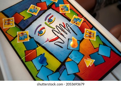 BOLOGNA, ITALY - JULY 2021: Taboo Table Game. Taboo Is A Word, Guessing, And Party Game Published By Parker Brothers In 1989.