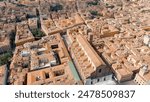 Bologna, Italy. Old Town. Basilica of San Petronio. Panoramic view of the city. Summer, Aerial View  