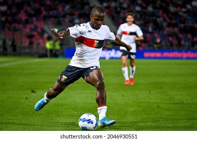 Bologna, Italy, September 21, 2021, Yayah Kallon  (Genoa) Portrait In Action During Italian Football Serie A Match Bologna FC Vs Genoa CFC