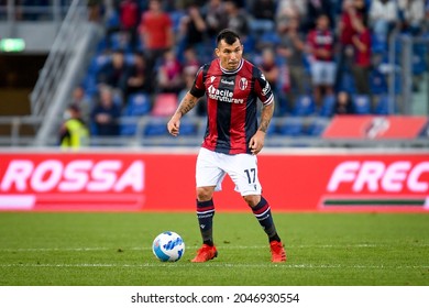 Bologna, Italy, September 21, 2021, Gary Medel (Bologna) Portrait In Action During Italian Football Serie A Match Bologna FC Vs Genoa CFC