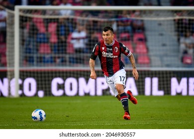 Bologna, Italy, September 21, 2021, Gary Medel (Bologna) Portrait In Action During Italian Football Serie A Match Bologna FC Vs Genoa CFC