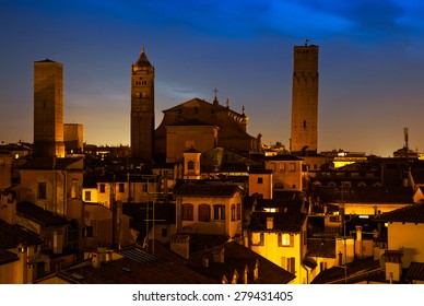 Bologna Towers At Sunset