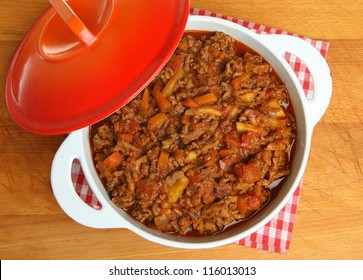 Bolognese Sauce In Casserole Dish