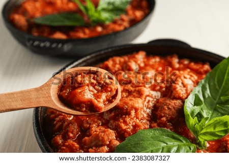 Bolognese sauce, concept of tasty and delicious food