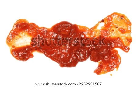 Bolognese tomato sauce, spread isolated on white, top view