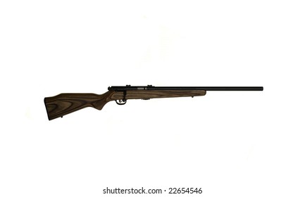 Bolt Action Rifle Isolated On White