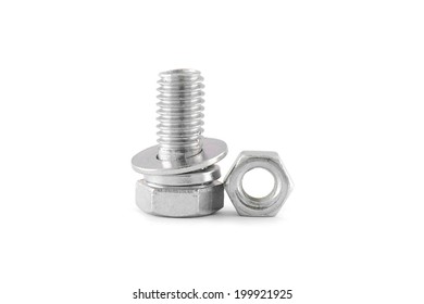 Bolt And Nut Isolated On White Background