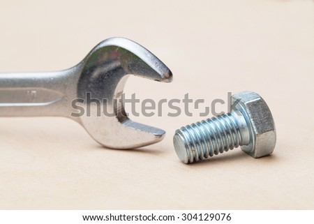 Bolt and nut with tools