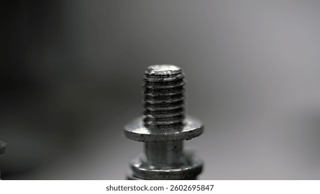 bolt thread and washer close up macro