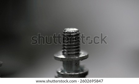 bolt thread and washer close up macro