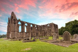 Bolton Abbey In Wharfedale In North Yorkshire, England, With The Ruins Of A 12th-century Augustinian Monastery