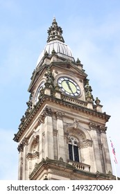 Bolton, Manchester, England: Aug 2019 - Bolton Town Hall Building Exterior 