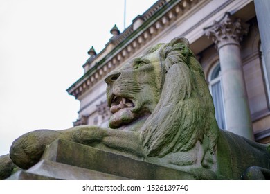 Bolton Town hall clock and lions