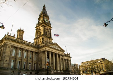 Bolton Town Hall in the late afternoon light.  Lancashire, England