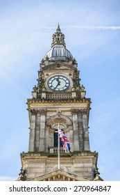 Bolton Town Hall with union jack flying